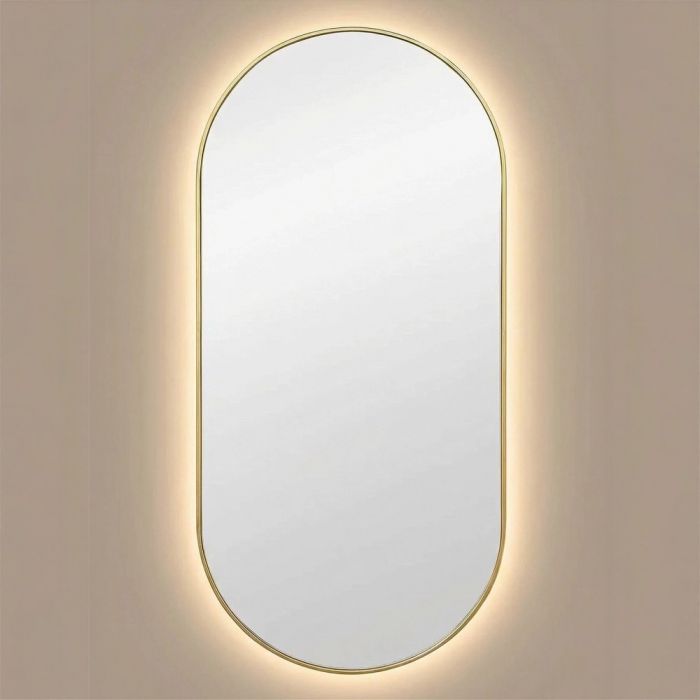Капсула (Kapsel) M LED Золото Зеркало с подсветкой 45*95 см