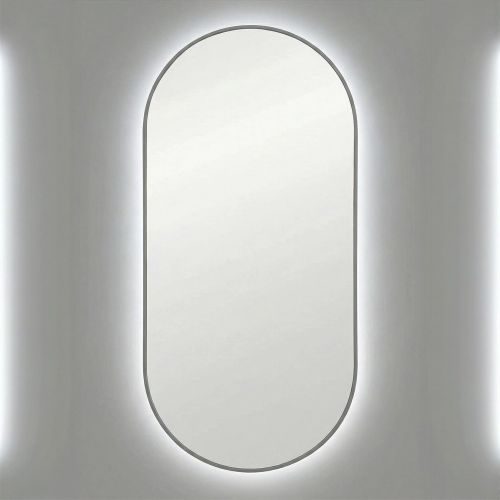 Капсула (Kapsel) M LED Серебро Зеркало с подсветкой 45*95 см