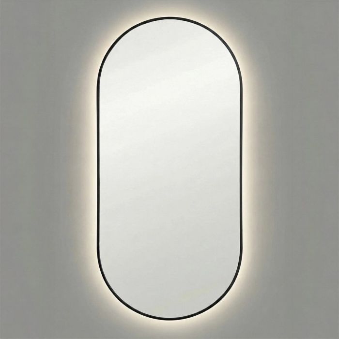 Капсула (Kapsel) M LED Черный Зеркало с подсветкой 45*95 см