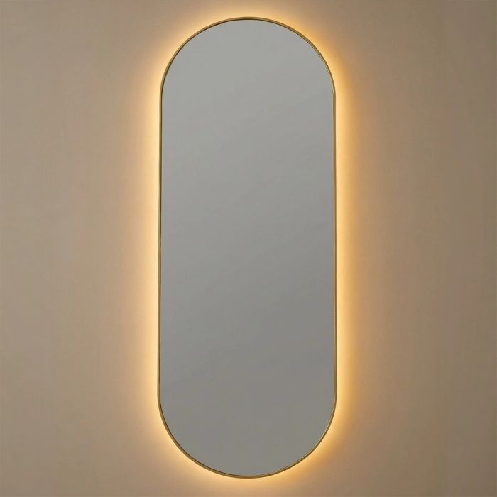 Капсула (Kapsel) L LED Золото Зеркало с подсветкой 50*135 см