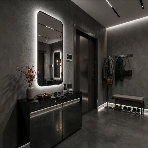 Смарт (Smart) L LED Черный Зеркало с подсветкой 60*120 см