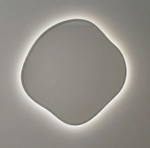 Органик (Organic) M LED Серебро Зеркало с подсветкой Ø61 см