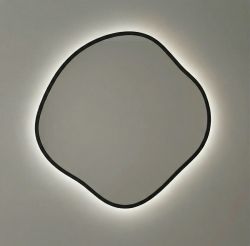 Органик (Organic) M LED Черный Зеркало с подсветкой Ø61 см