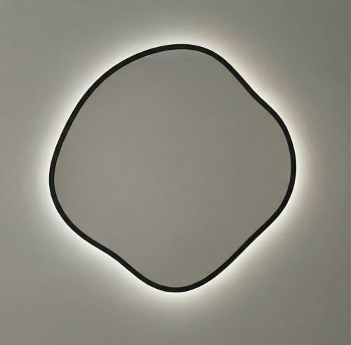 Органик (Organic) M LED Черный Зеркало с подсветкой Ø61 см
