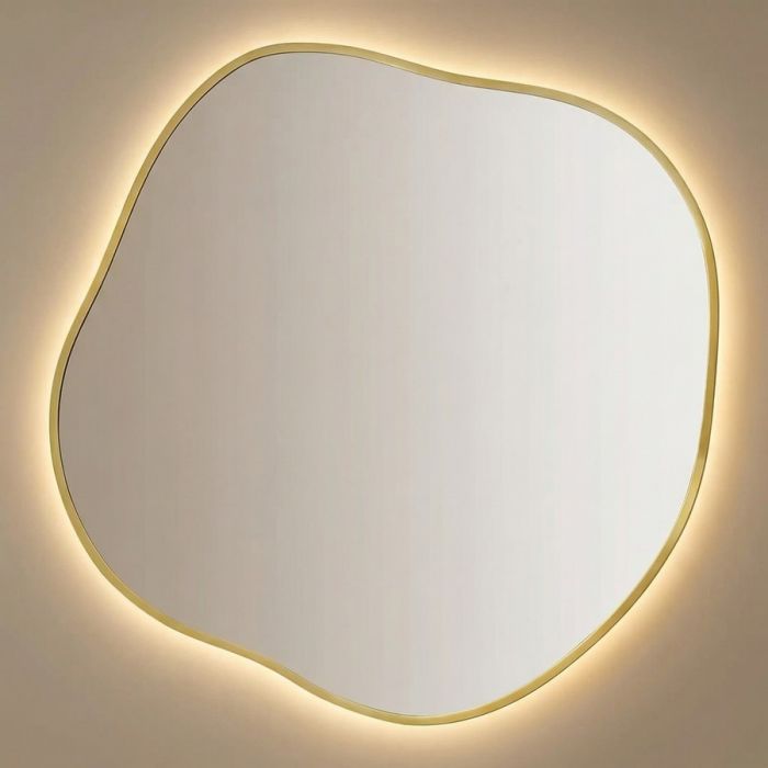 Органик (Organic) L LED Золото Зеркало с подсветкой Ø91 см