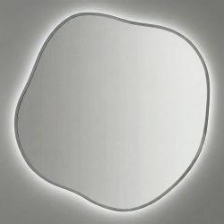Органик (Organic) L LED Серебро Зеркало с подсветкой Ø91 см
