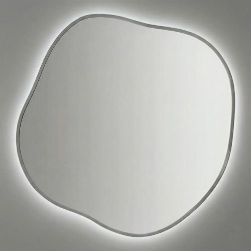 Органик (Organic) L LED Серебро Зеркало с подсветкой Ø91 см