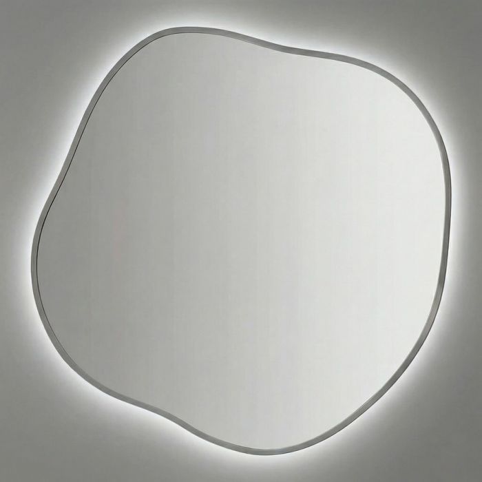 Органик (Organic) L LED Серебро Зеркало с подсветкой Ø91 см