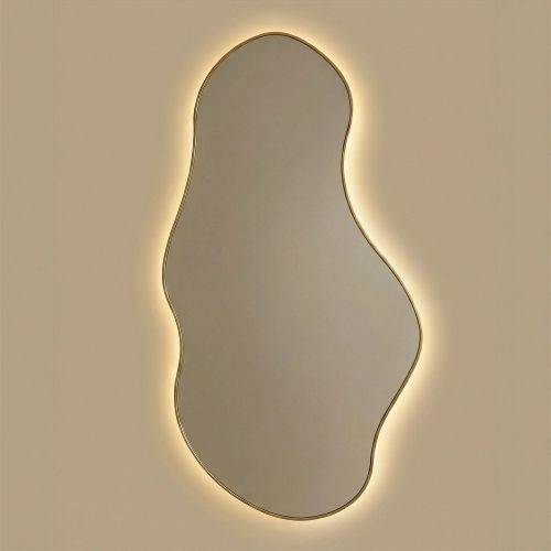 Озеро (Lake) LED Золото Зеркало с подсветкой 58*110 см