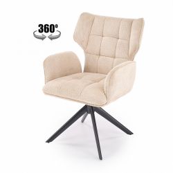 Стул HALMAR K601 бежевый/черный, поворотный