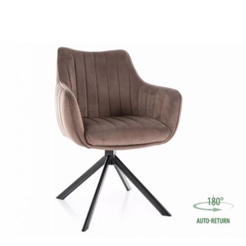 Стул кухонный Signal AZALIA Velvet Bluvel 38 поворотный (капучино/черный)