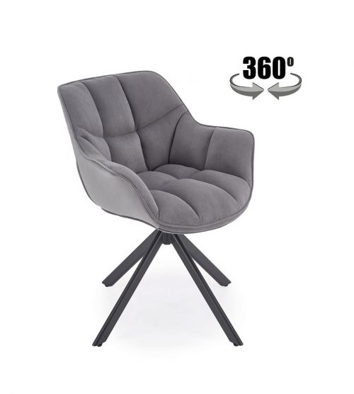 Стул HALMAR K610 серый/черный, поворотный