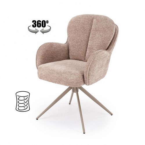 Стул HALMAR K592 CS темно-бежевый/кашемир, поворотный