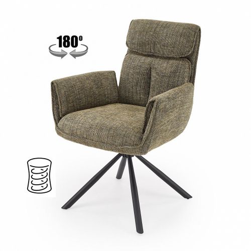Стул HALMAR K596 оливковый/черный, поворотный