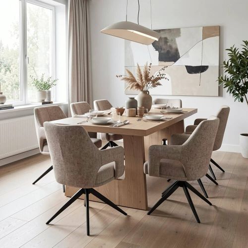 Стул SIGNAL OLSEN Noelle 30 бежевый/черный, поворотный