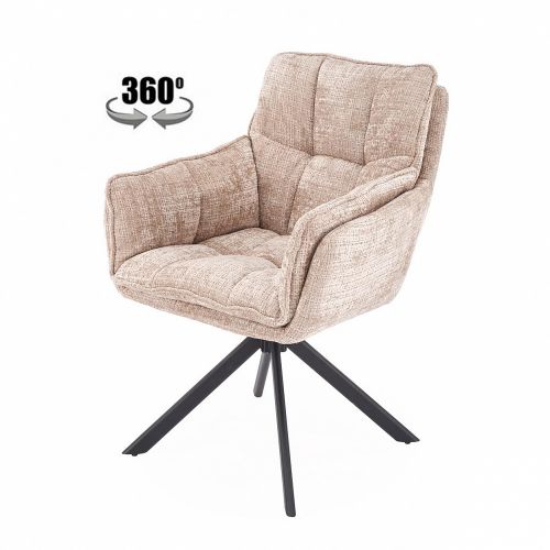 Стул HALMAR K597 бежевый/черный, поворотный