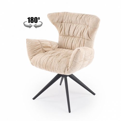 Стул HALMAR K595 бежевый/черный, поворотный