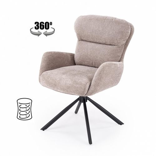 Стул HALMAR K593 серый/черный, поворотный