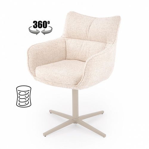 Стул HALMAR K614 CS бежевый/кашемир, поворотный