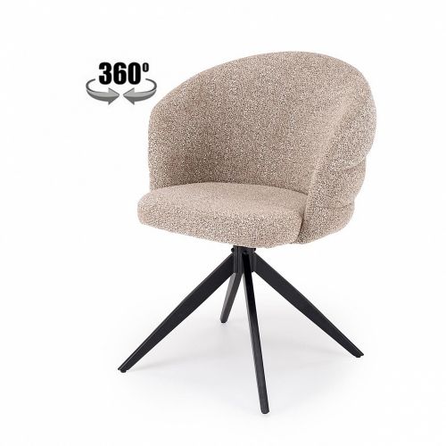 Стул HALMAR K604 бежевый/черный, поворотный