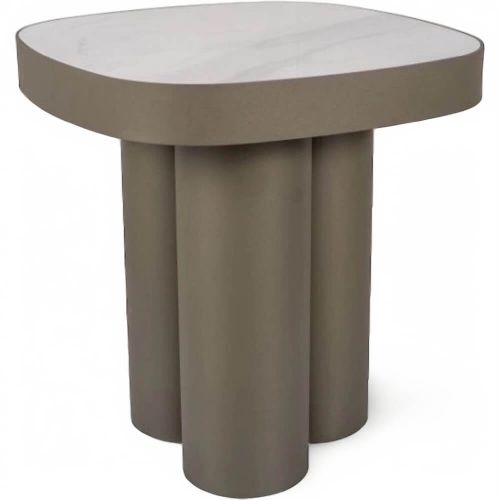 Стол журнальный SIGNAL STELLA C Ceramic белый Nature Cloud/медный 48/48