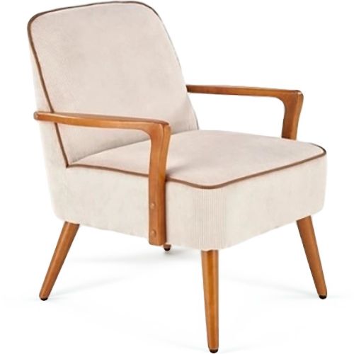 Кресло Halmar PASTORE (светло-серый/светлый орех)