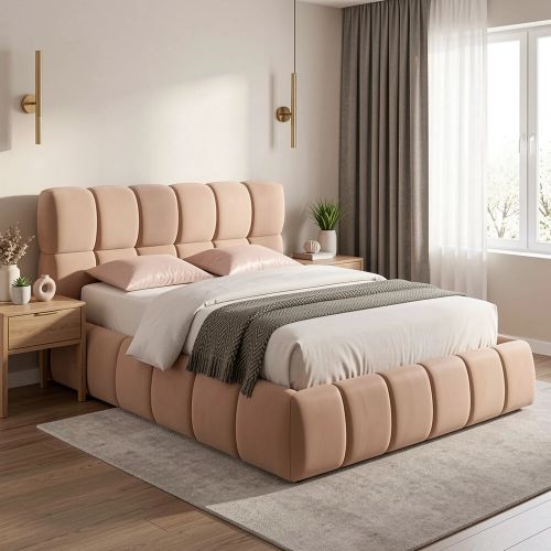Кровать SIGNAL PARMA Velvet Bluvel 40 темно-бежевый 140/200