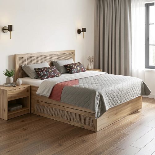 Кровать HALMAR BORNEO LOZ-160 дуб артизан/черный, 160/200