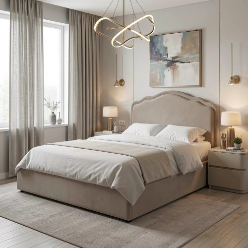Кровать SIGNAL FLORENCJA Velvet Bluvel 40 темно-бежевый 160/200