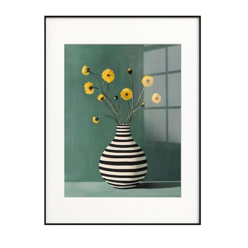 Постер “Flowers & striped vase”