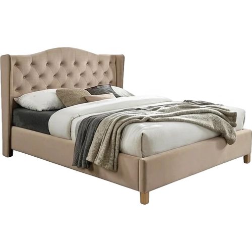 Кровать SIGNAL ASPEN Velvet Bluvel 28 бежевый/дуб 160/200