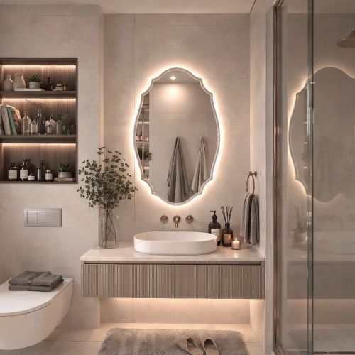 Антика (Antika) Овал LED Серебро Зеркало в раме с подсветкой 60*95 см
