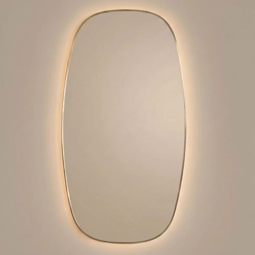 Ово (Ovo) M LED Золото Зеркало с подсветкой 52,5*100 см
