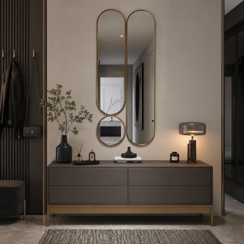 Деко (Deko mod.2) Золото Сет из 3-х зеркал 35*160, 35*125, Ø35 см