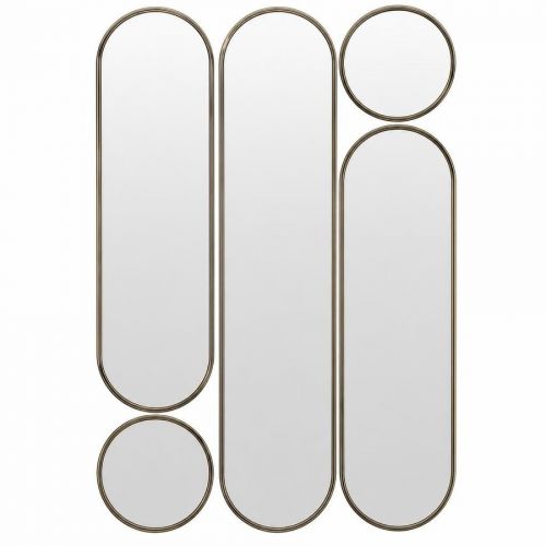 Деко (Deko mod.3) Золото Сет из 5-ти зеркал 35*160, 2х35*125, 2хØ35см
