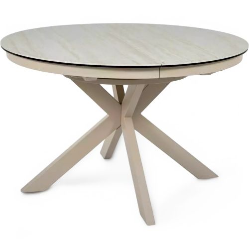 Стол обеденный SIGNAL PORTO Ceramic бежевый травертин/кашемир 120-160/120