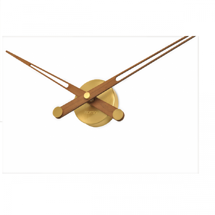 Часы Nomon AXIOMA GOLD N, полированная латунь/орех, d74см