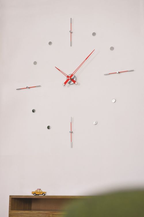Часы Nomon Mixto i RED, chrome, d110cm.