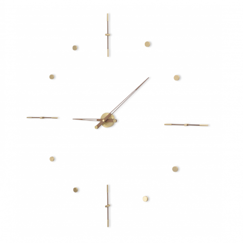 Часы Nomon Mixto Gold N 125, полированная латунь/орех, d125cm.