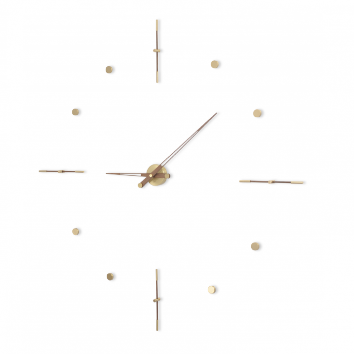 Часы Nomon Mixto Gold N 125, полированная латунь/орех, d125cm.