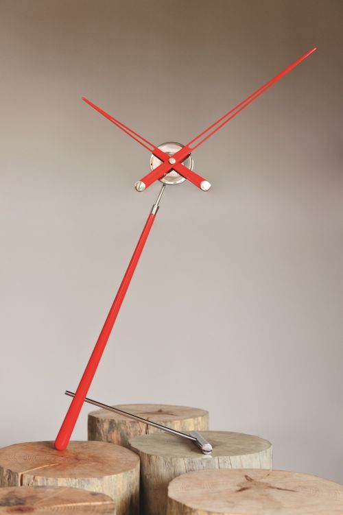 Часы Nomon Puntero L RED, хром/красный лак, D74 см