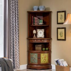 Буфет угловой Cilan, коричневый с росписью