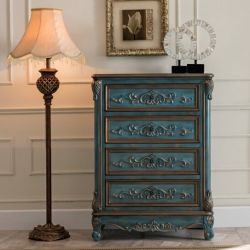 Комод Cilan, 4 ящиков, античный синий