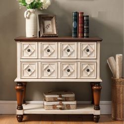 Консоль Cilan 90, 8 ящиков, ретро белый