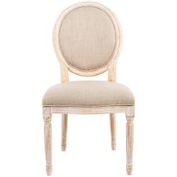 Стул Луи Крем-брюле (лен, белый жемчуг)