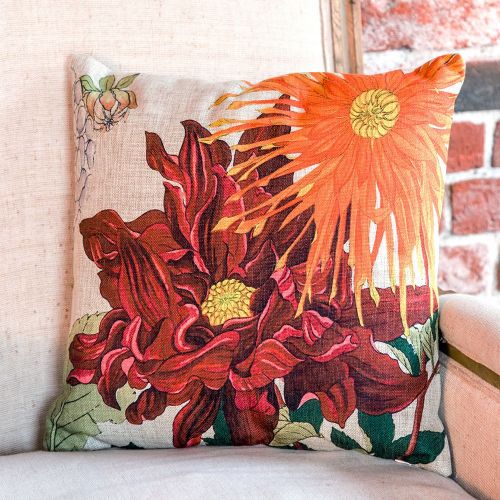 Интерьерная подушка «Цветочный перфоманс», версия 10