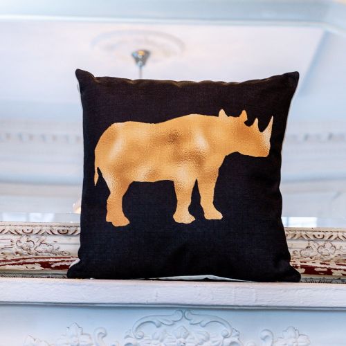 Интерьерная подушка «Золотой носорог»