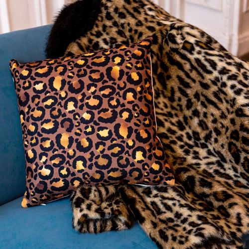 Интерьерная подушка «Леопард» (шоколад)