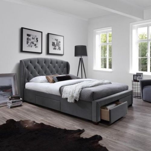 Кровать Halmar SABRINA (серый)