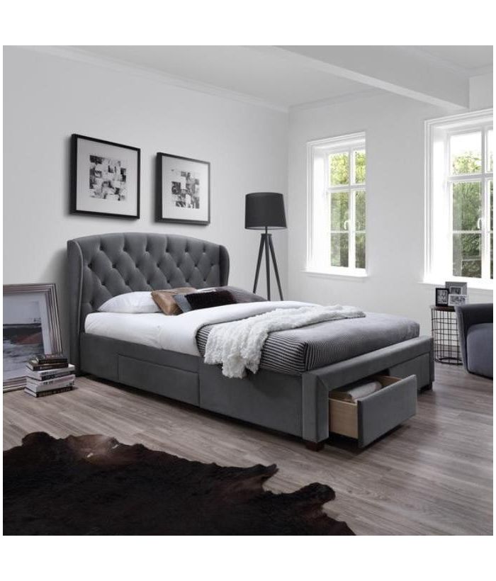 Кровать Halmar SABRINA (серый)